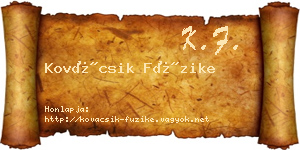 Kovácsik Füzike névjegykártya